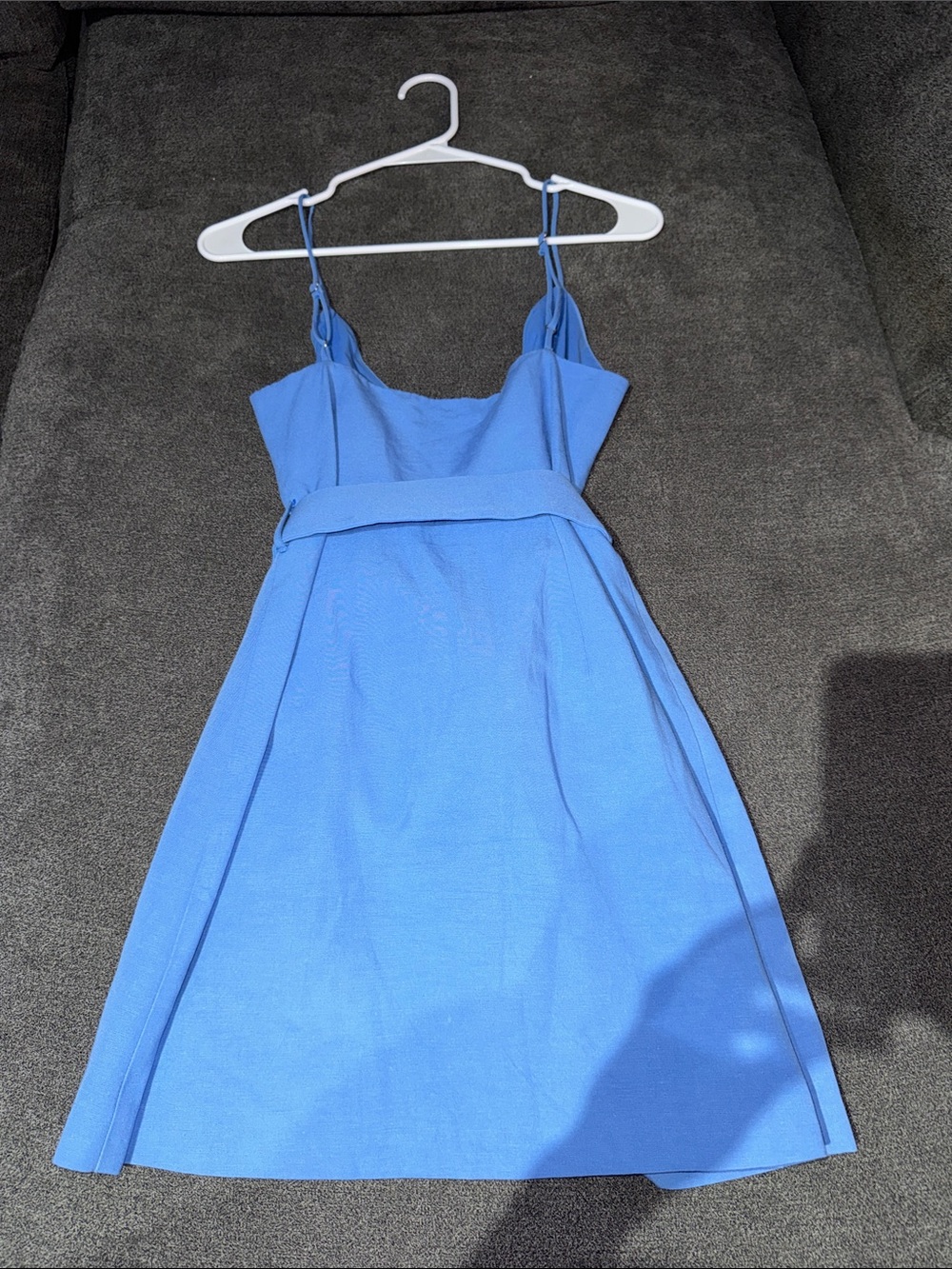 ZARA Blue Wrap Mini Dress with Belt XS - Picture 8 of 10